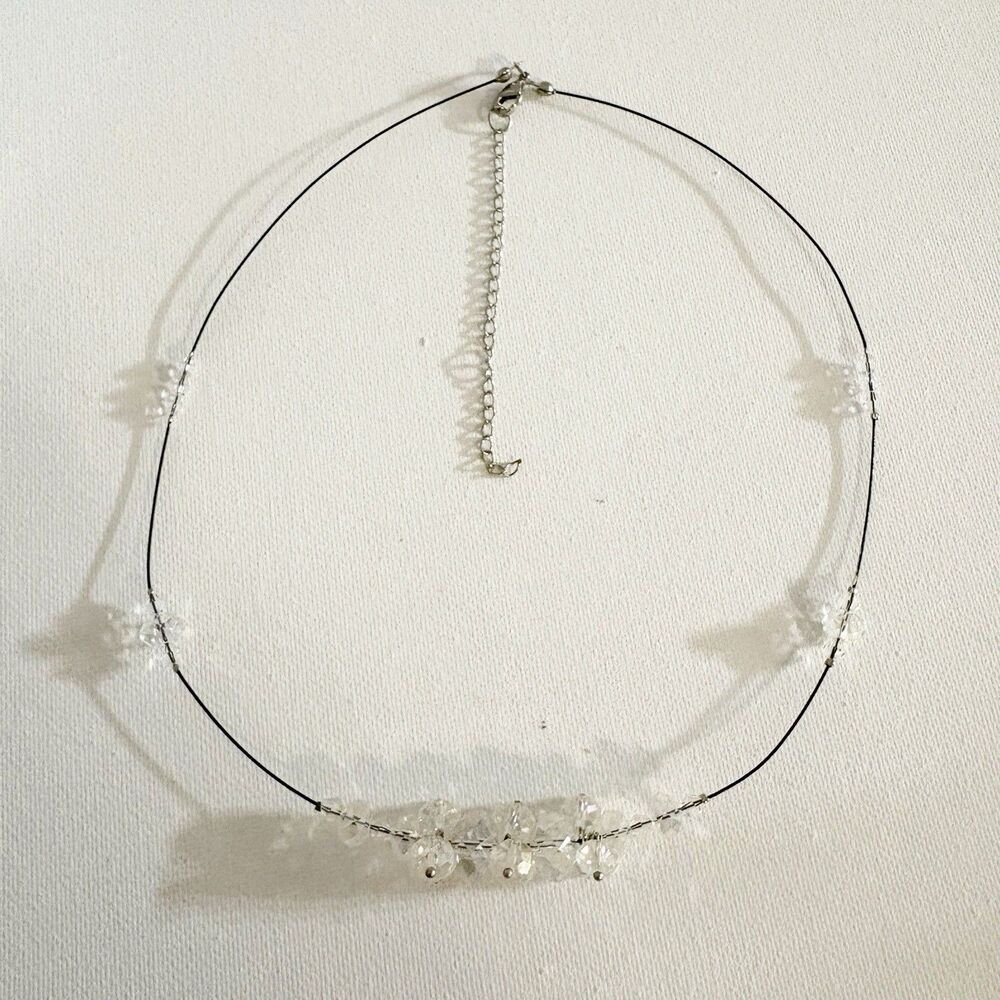 Crystal Wire Choker Necklace Y2K Dressy Night Out Glam